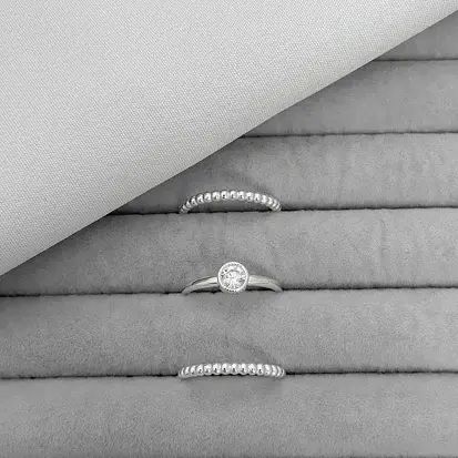 CONJUNTO 3 ANÉIS SOLITÁRIO