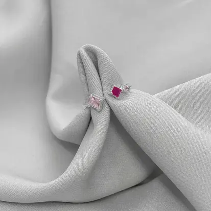 ANEL ZIRCONIA ROSA LOSANGO