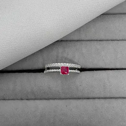 ANEL ZIRC ROSA FIO CRAVEJADO