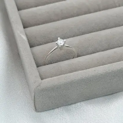 ANEL SOLITÁRIO ZIRCONIA CRISTAL 4MM