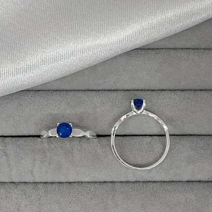 ANEL SOLITÁRIO ZIRCONIA AZUL ESCURO 5MM