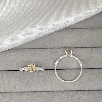 ANEL SOLITÁRIO ZIRCONIA AMARELO 5MM