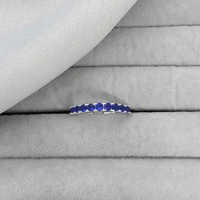 ANEL APARADOR CRAVEJADO ZIRCONIAS AZUL