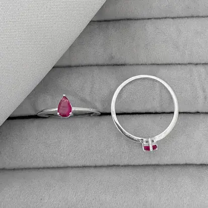 ANEL SOLITARIO GOTA ROSA