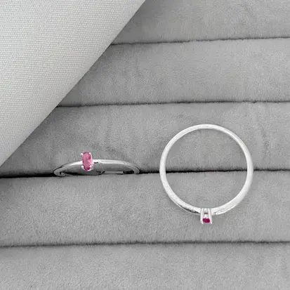 ANEL SOLITARIO OVAL ROSA