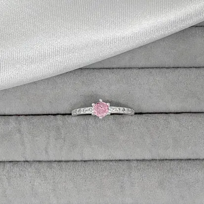 ANEL SOLITARIO ROSA CRAVEJADO