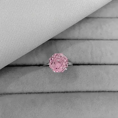 ANEL SOLITÁRIO ROSA ROSA CUT 10MM