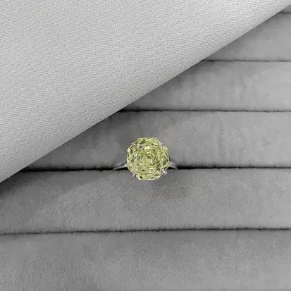 ANEL SOLITÁRIO VERDE ROSA CUT 10MM