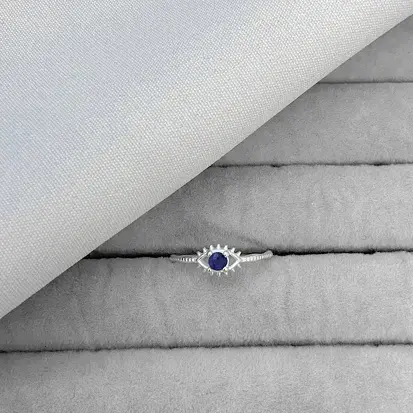 ANEL OLHO ZIRCONIA AZUL