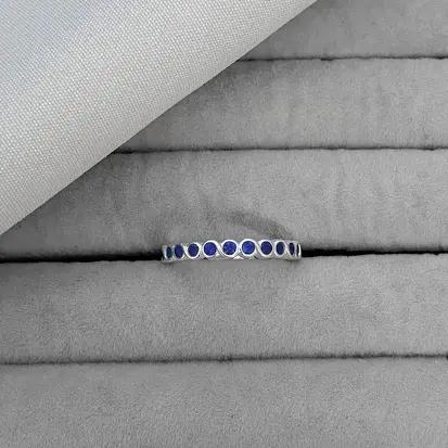 ANEL INTEIRO CRAVEJADO AZUL