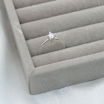 Anel Solitário Zirconia Cristal 4mm