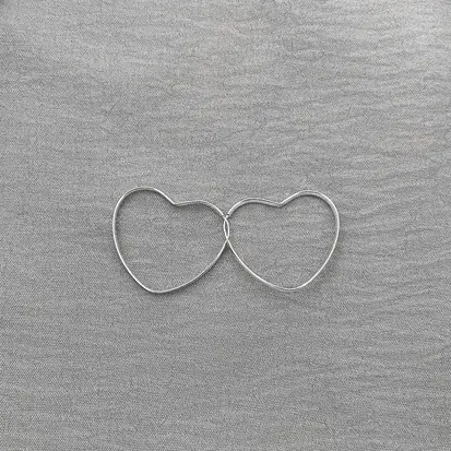 ARGOLA CORAÇAO FIO MEIA CANA 3,2CM 3MM