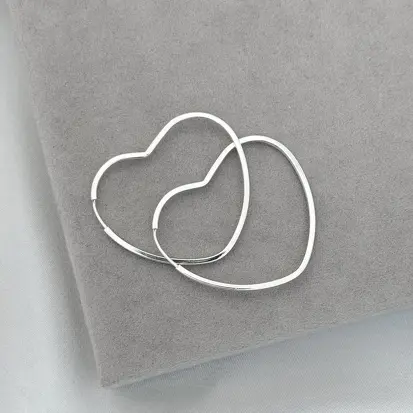 ARGOLA CORAÇAO FIO QUADRADO 3,5CM