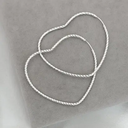 ARGOLA CORAÇAO FIO TORCIDO 1MM/5,5CM