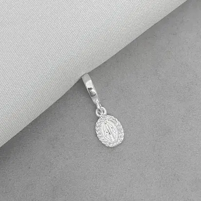 BERLOQUE OVAL CRAVEJADO MEIO NOSSA SENHORA