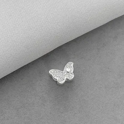 BERLOQUE BORBOLETA CRAVEJADA CORAÇÃOZINHO