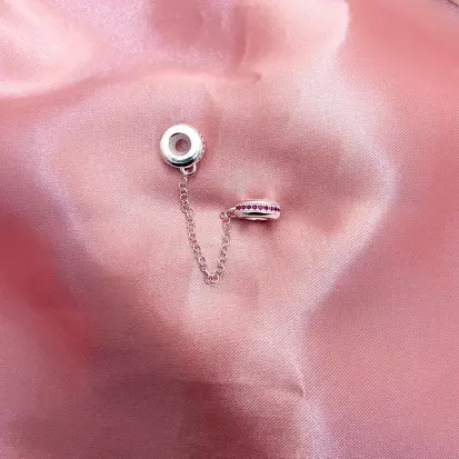 PEGA LADRÃO 1 FILEIRA CRAVEJADO ROSA SILICONE