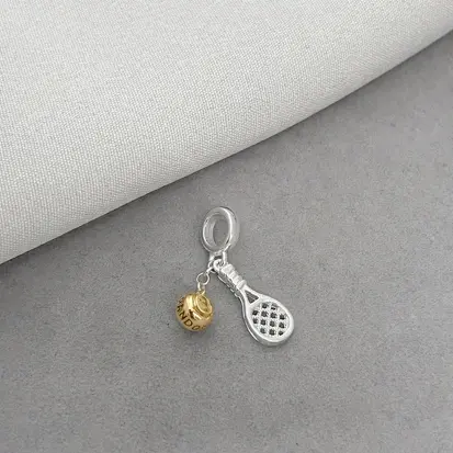 BERLOQUE RAQUETE BOLINHA TÊNIS DOURADO