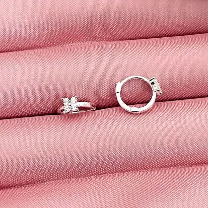 ARGOLA CLICK ZIRCONIA FLOR CRISTAL