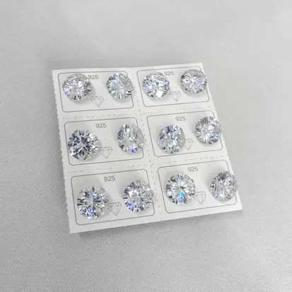CARTELA 6 BRINCOS ZIRCÔNIA 10MM