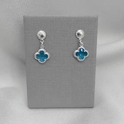 BRINCO VAN CLEEF AZUL CLARO PENDURADO