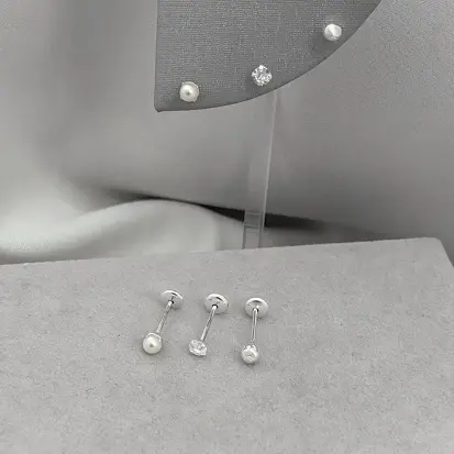 TRIO BABY PEROLA BOLINHA E ZIRCONIA