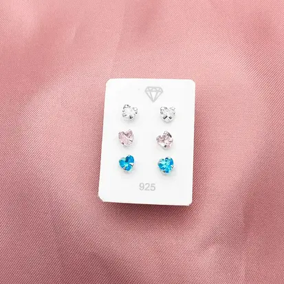 TRIO CORAÇÃO ZIRCONIA COLORIDO 4MM