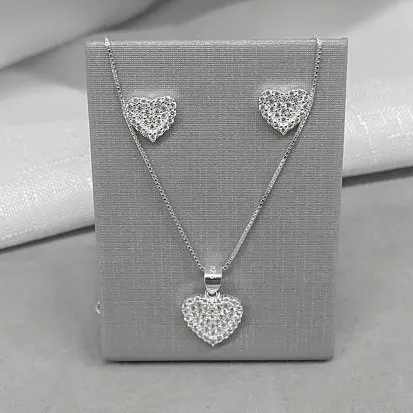 CONJUNTO CORAÇÃO CRAVEJADO