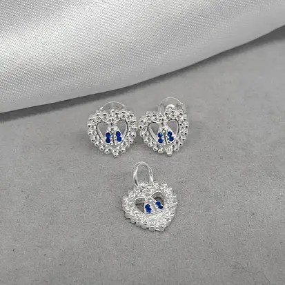 CONJUNTO CORAÇAO CRAVEJADO NOSSA SRA