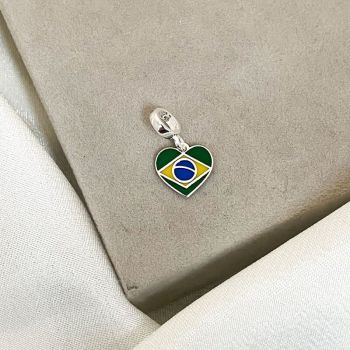 Berloque Bandeira Coração Brasil Copa