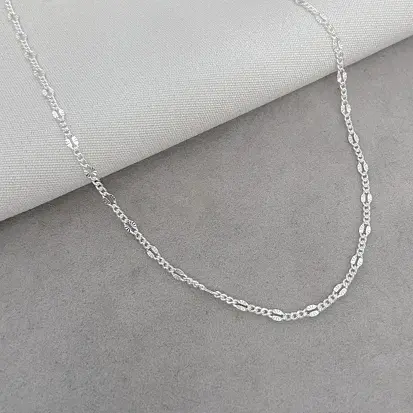 CHOKER CORRENTE ELOS DIAMANTADOS 40CM