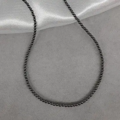 CHOKER BOLINHAS HEMATITA