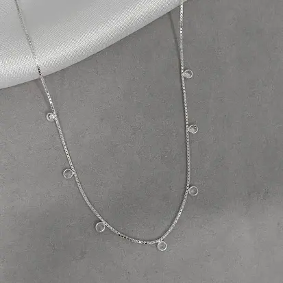 GARGANTILHA 7 ZIRCONIAS REDONDAS FIXAS 3MM