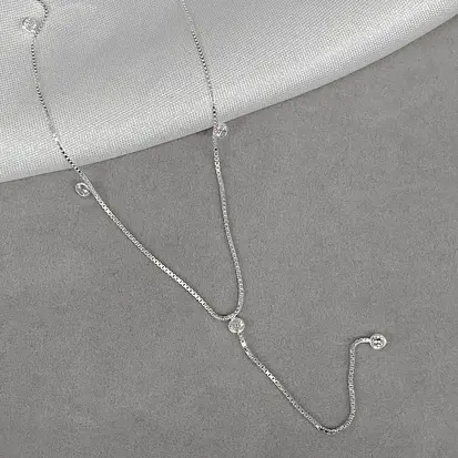 GARGANTILHA GRAVATA 6 ZIRCONIAS 3MM