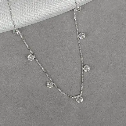 GARGANTILHA 7 ZIRCONIAS FIXA 4 MM CRISTAL