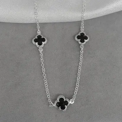 GARGANTILHA 3 VAN CLEEF PRETO 40CM