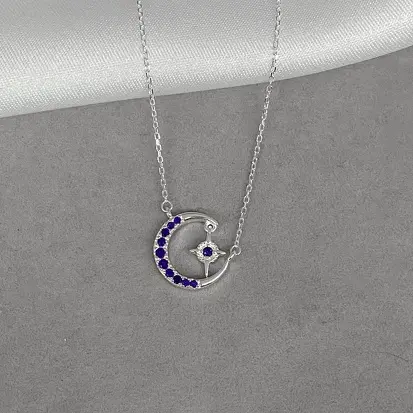 GARGANTILHA LUA E ESTRELA AZUL