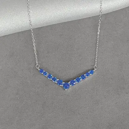GARGANTILHA V ZIRCONIAS AZUL