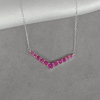GARGANTILHA V ZIRCONIAS ROSA