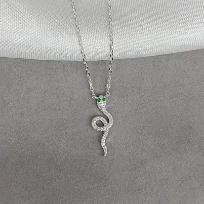GARGANTILHA COBRA CRAV OLHO VERDE 40+5CM
