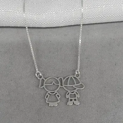 GARGANTILHA SILHUETA CASAL FILHOS