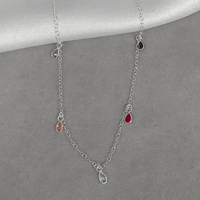 GARGANTILHA GOTAS ZIRC COLORIDAS