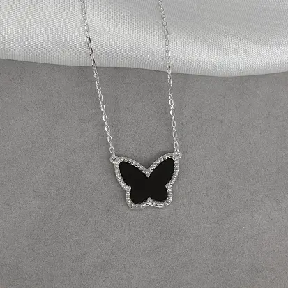 GARGANTILHA BORBOLETA ONIX