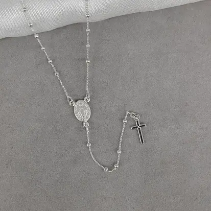 TERÇO NOSSA SENHORA DAS GRAÇAS GRUMET COM BOLINHA