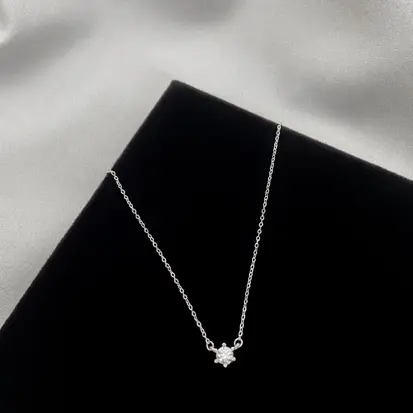GARGANTILHA PONTO DE LUZ P MOISSANITE 4MM