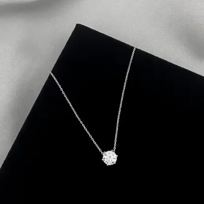 GARGANTILHA PONTO DE LUZ G MOISSANITE 7MM