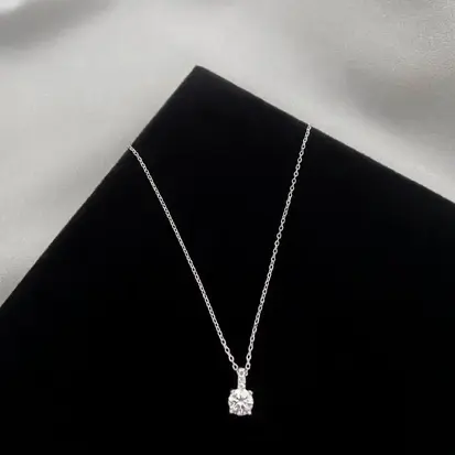 GARGANTILHA PONTO DE LUZ REDONDO MOISSANITE 5MM