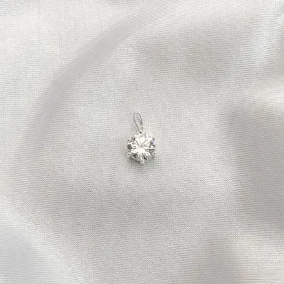 PINGENTE REDONDO MOISSANITE 8MM