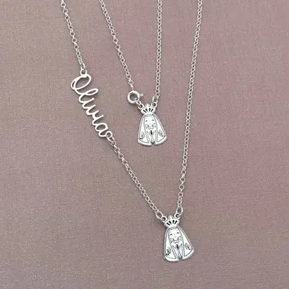 ESCAPULÁRIO PERSONALIZADO NOSSA SENHORA NOME 50CM COM FECHO