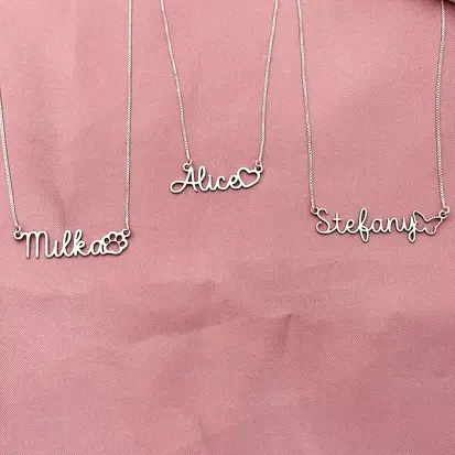 GARGANTILHA NOME PERSONALIZADO FONTE 1 + SÍMBOLO